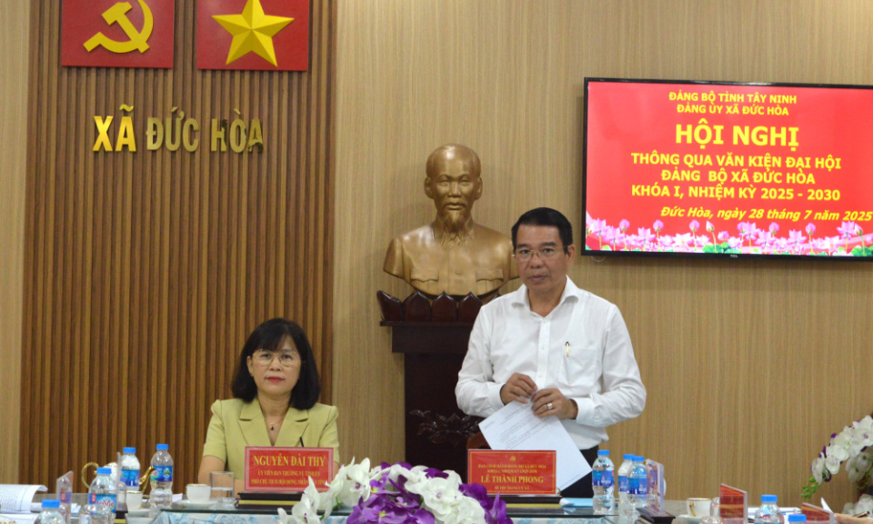 Xã Đức Hòa: Thông qua văn kiện Đại hội Đảng bộ khóa I, nhiệm kỳ 2025-2030