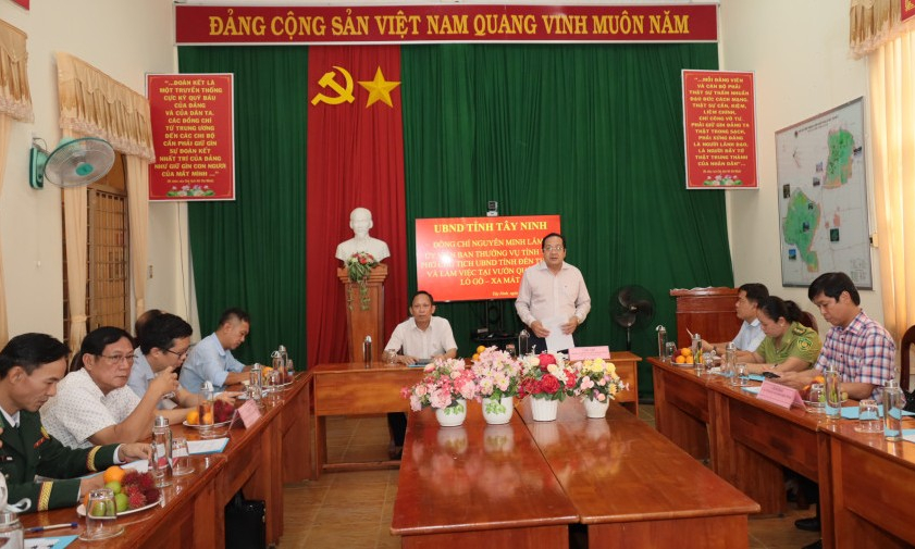 Phó Chủ tịch UBND tỉnh Nguyễn Minh Lâm làm việc với Ban Quản lý Vườn Quốc gia Lò Gò – Xa Mát