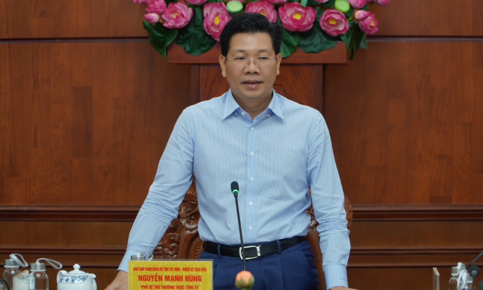Phó Bí thư Thường trực Tỉnh ủy Nguyễn Mạnh Hùng: Văn kiện đại hội phải mang tính định hướng lâu dài