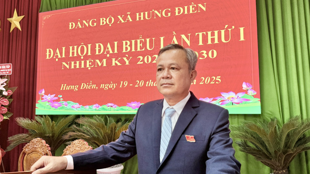 Đồng chí Nguyễn Quốc Khánh được chỉ định giữ chức vụ Bí thư Đảng ủy xã Hưng Điền nhiệm kỳ mới