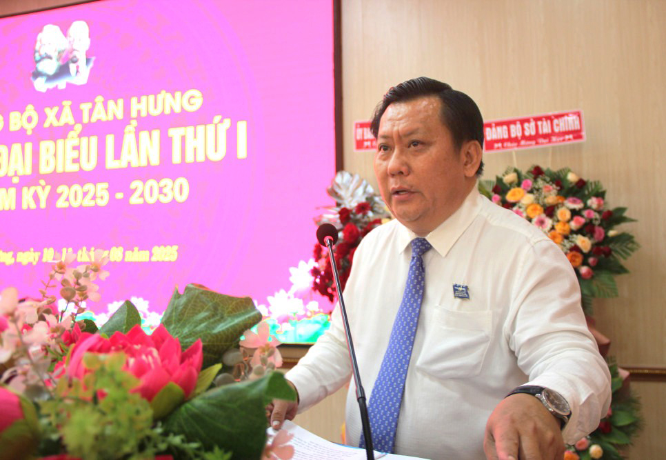 Tỉnh ủy viên, Phó Chủ tịch UBND tỉnh Huỳnh Văn Sơn phát biểu chỉ đạo tại Đại hội