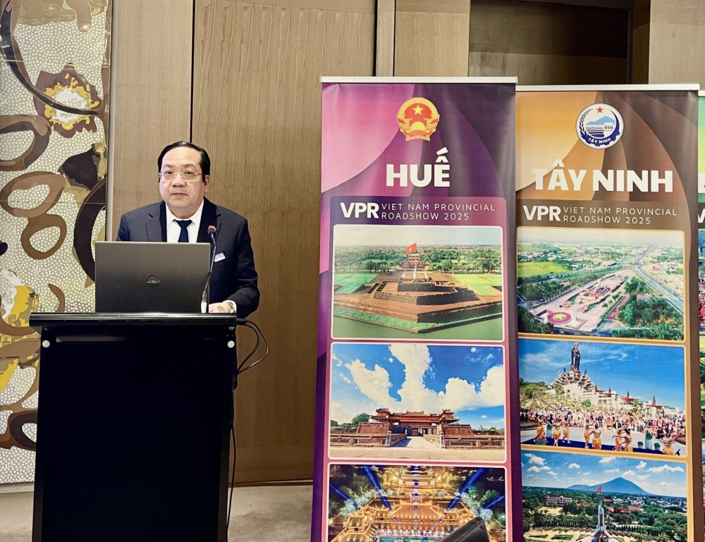 Ủy viên Ban Thường vụ Tỉnh ủy, Phó Chủ tịch UBND tỉnh Tây Ninh Nguyễn Minh Lâm phát biểu tại tọa đàm