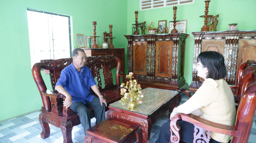 Căn nhà mới của ông Lê Văn Hòa (ngụ xã Nhơn Ninh) - con của liệt sĩ Lê Văn Sang, rộng rãi và khang trang