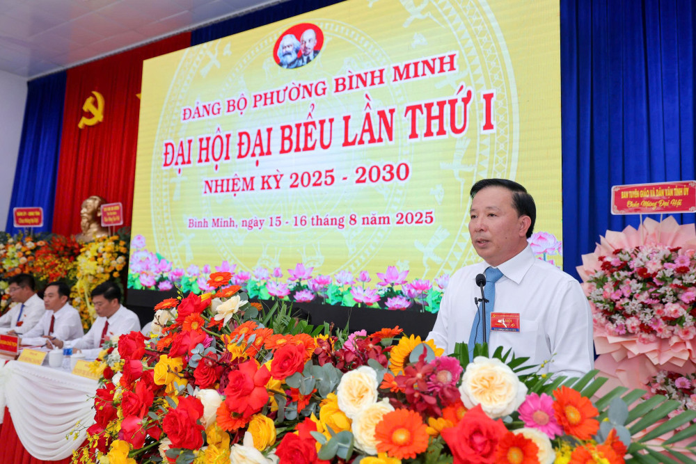 Phó Bí thư Tỉnh ủy, Chủ tịch UBND tỉnh Tây Ninh Nguyễn Văn Út phát biểu chỉ đạo tại Đại hội