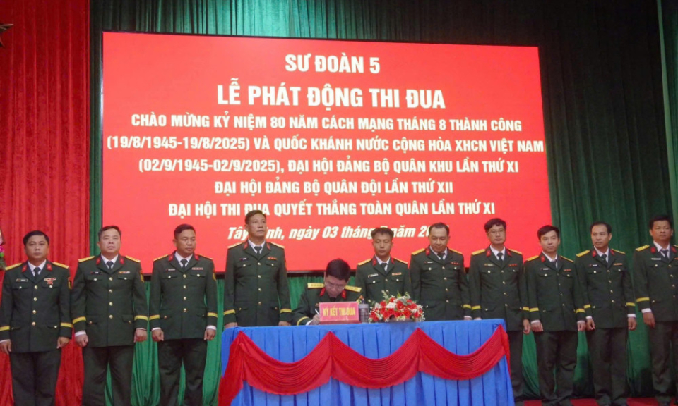 Sư đoàn 5: Ra sức thi đua, hướng về Đại hội đại biểu Đảng bộ Quân khu 7, nhiệm kỳ 2025-2030