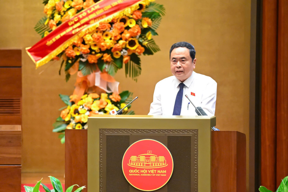 Chủ tịch Quốc hội Trần Thanh Mẫn phát biểu tại hội nghị (Ảnh: Quốc hội)
