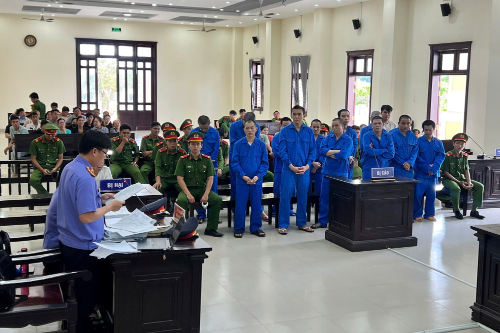 Đại diện Viện Kiểm sát Nhân dân tỉnh đề nghị tuyên phạt 14 bị cáo với tổng mức án từ 210-239 năm tù