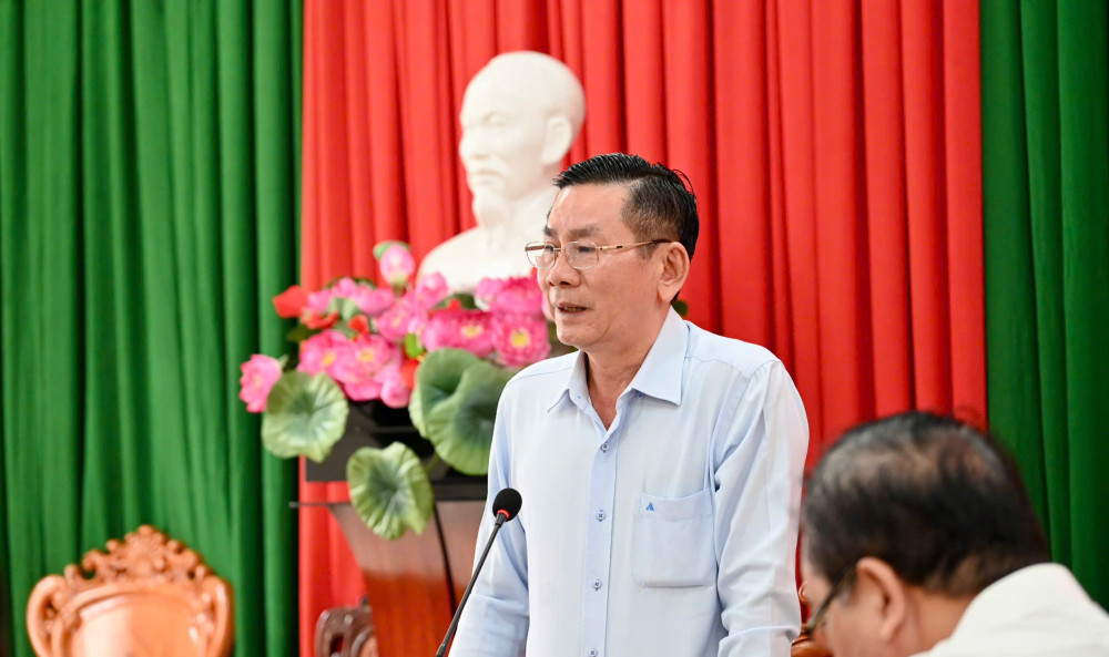 Ủy viên Ban Thường vụ Tỉnh ủy, Chủ nhiệm Ủy ban Kiểm tra Tỉnh ủy Nguyễn Thành Vững phát biểu kết luận buổi giám sát