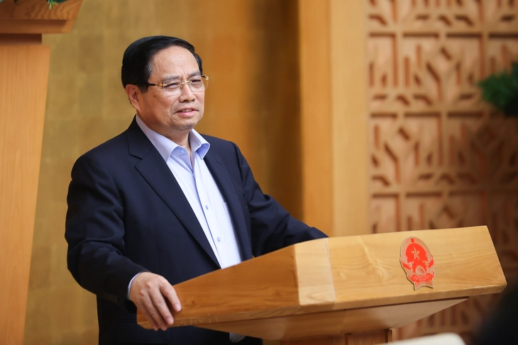 Thủ tướng Phạm Minh Chính chủ trì Phiên họp Chính phủ chuyên đề về xây dựng pháp luật tháng 9 năm 2025 (phiên thứ hai). (Ảnh: Dương Giang/TTXVN)