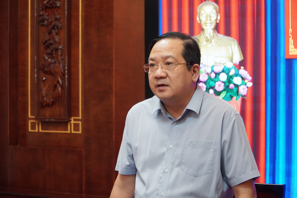 Ủy viên Ban Thường vụ Tỉnh ủy, Phó Chủ tịch UBND tỉnh Nguyễn Minh Lâm phát biểu chỉ đạo tại hội nghị