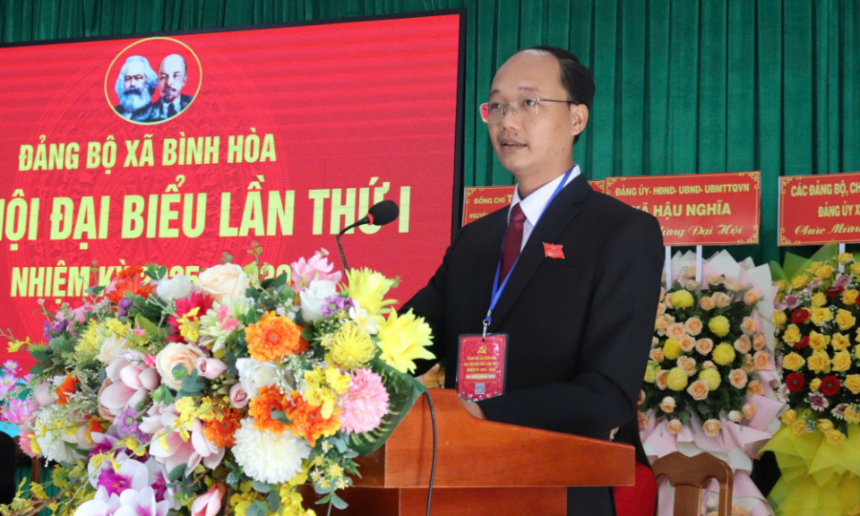 Đồng chí Võ Minh Quốc giữ chức vụ Bí thư Đảng ủy xã Bình Hòa, nhiệm kỳ 2025-2030