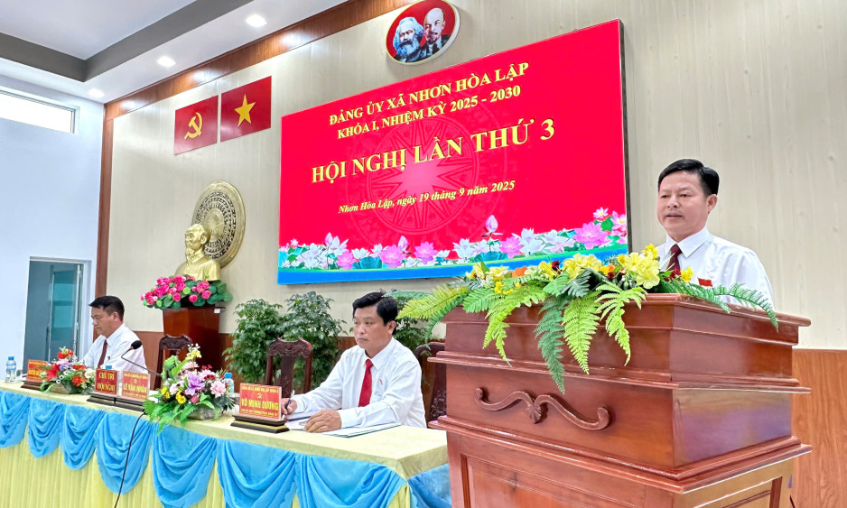 Ban Chấp hành Đảng bộ xã Nhơn Hòa Lập tổ chức Hội nghị lần thứ 3