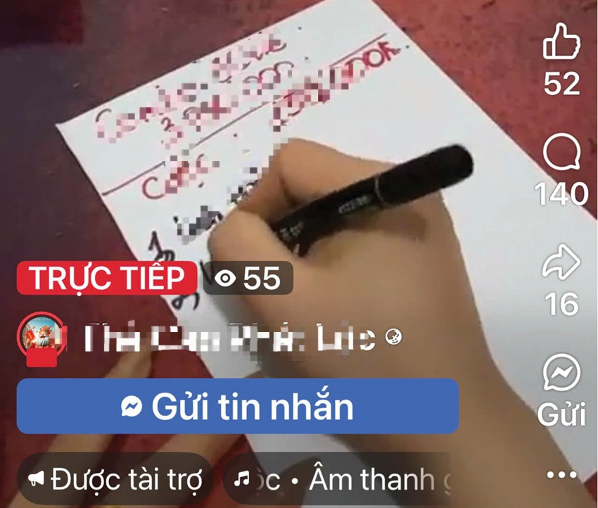 Trên các trang mạng xã hội thường xuyên xuất hiện các phiên livestream dụ người chơi tham gia mua vé cào để trúng thưởng lớn 