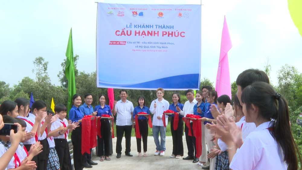 Lễ Khánh thành công trình Cầu Hạnh Phúc tại xã Mỹ Quý, tỉnh Tây Ninh