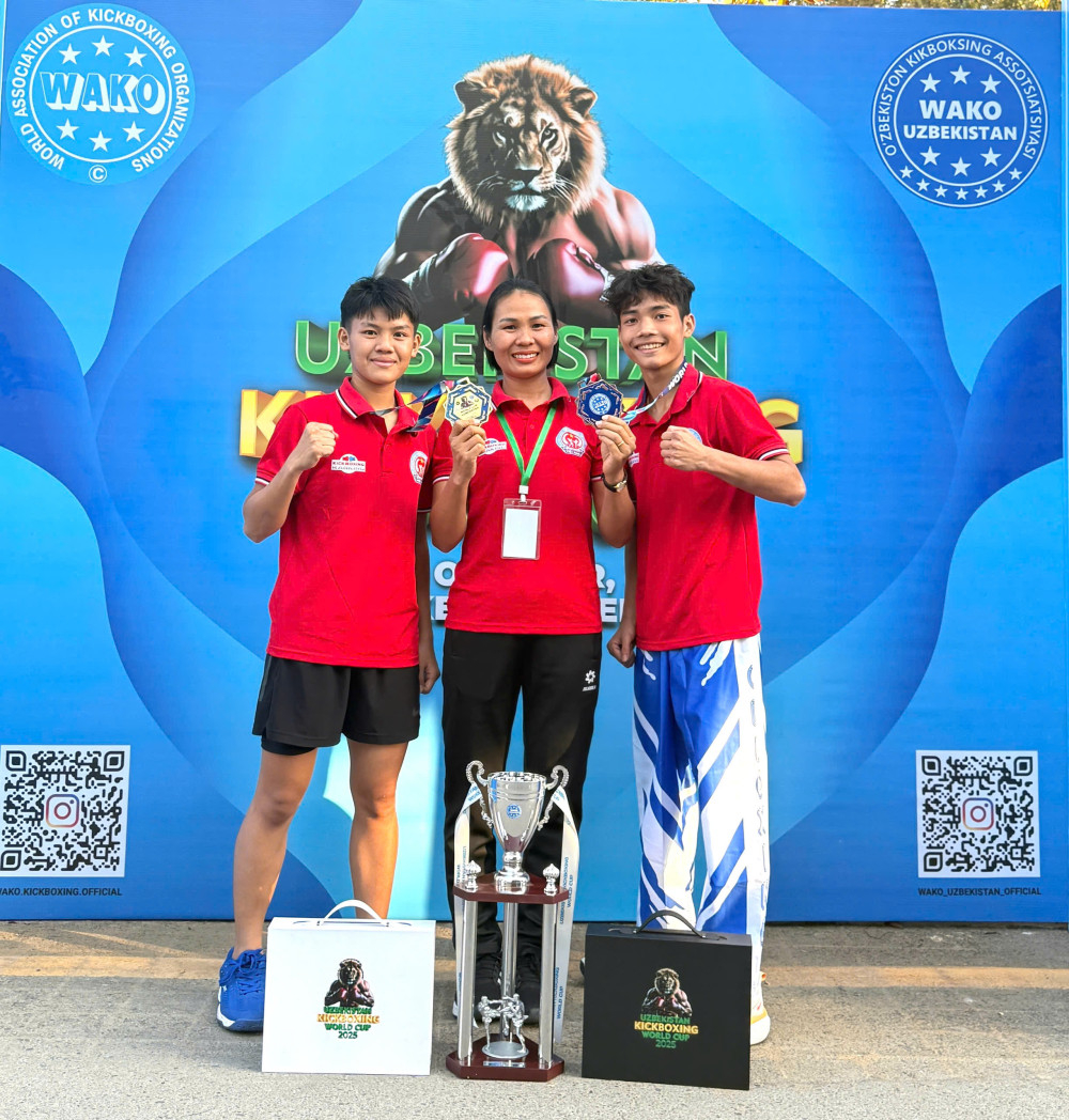 2 vận động viên Tây Ninh góp công lớn với 1 Huy chương Vàng và 1 Huy chương Đồng cho đội tuyển Kickboxing Việt Nam tại giải Vô địch Cup Kickboxing thế giới năm 2025