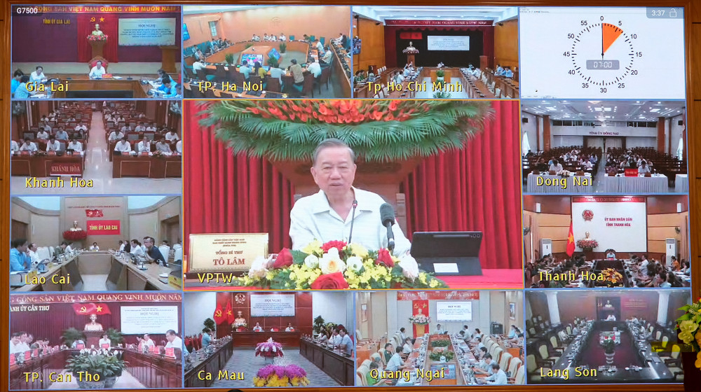 Hội nghị được kết nối trực tuyến đến các địa phương