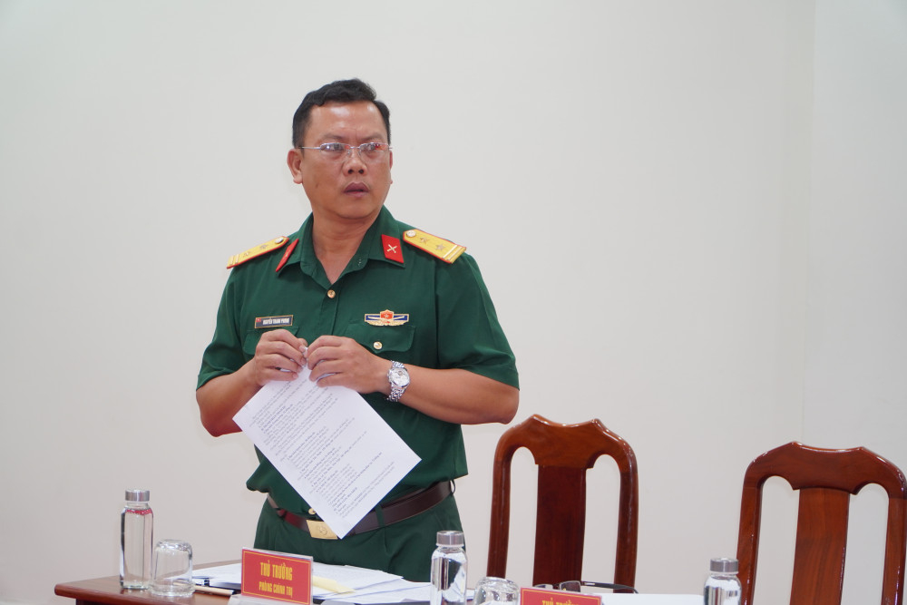 Lãnh đạo phòng Chính trị, Bộ Chỉ huy Quân sự tỉnh Tây Ninh thông qua kế hoạch tổ chức lễ xuất quân