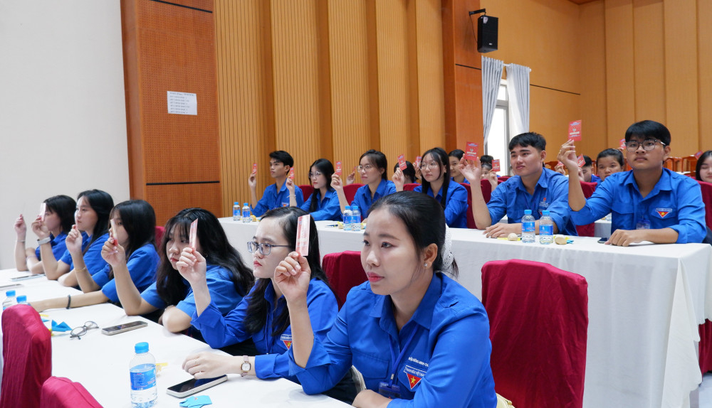 Đại biểu biểu quyết tại Đại hội