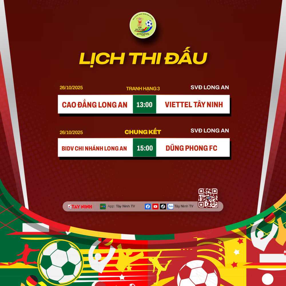 Lịch thi đấu ngày 26/10/2025