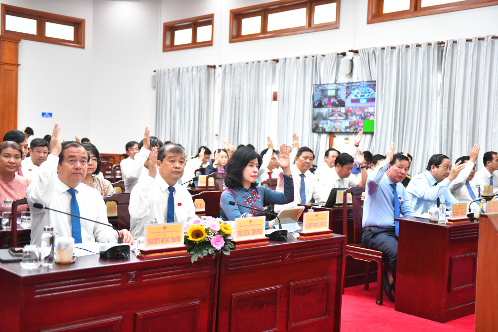 Các đại biểu dự họp tại điểm cầu trung tâm tỉnh
