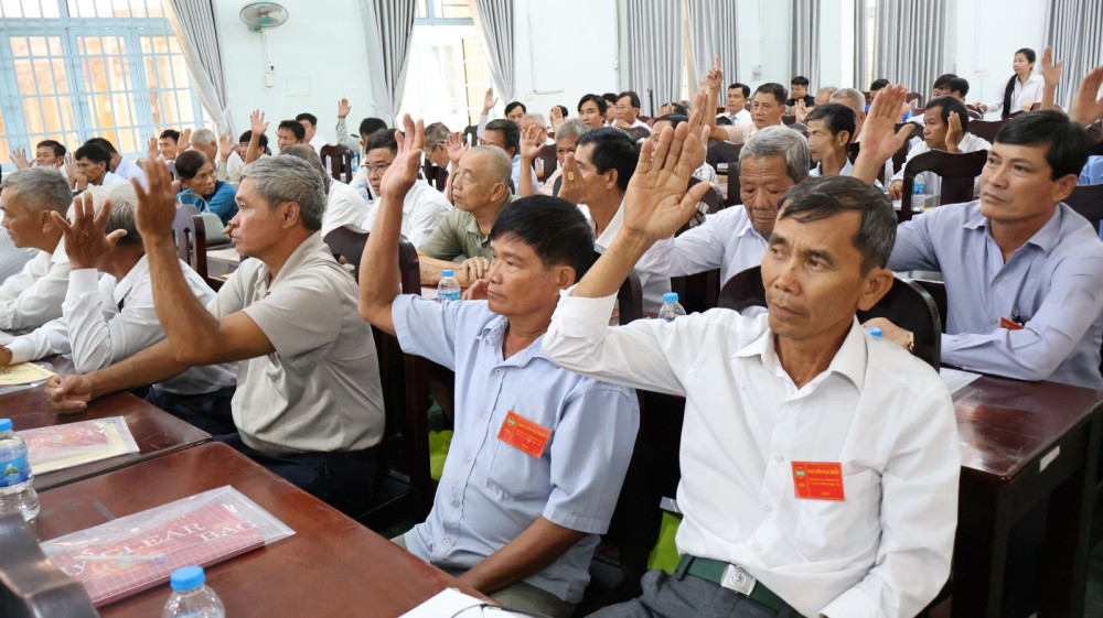 Đại biểu biểu quyết thông qua Nghị quyết Đại hội