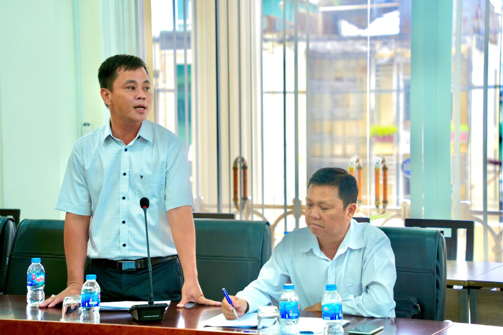 Đại diện UBND xã Mỹ Hạnh phát biểu tại cuộc họp