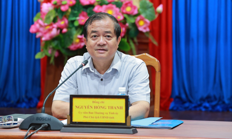Phó Chủ tịch UBND tỉnh Nguyễn Hồng Thanh làm việc về tiến độ thực hiện, giải ngân các dự án đầu tư kế hoạch năm 2025