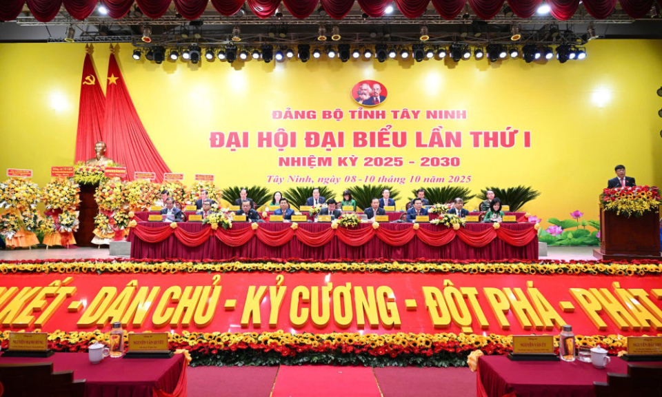 Khai mạc Đại hội đại biểu Đảng bộ tỉnh Tây Ninh lần I, nhiệm kỳ 2025-2030