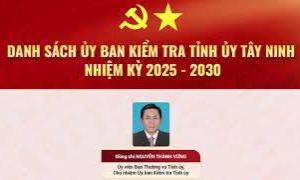 Danh sách Ủy ban kiểm tra Tỉnh ủy Tây Ninh, nhiệm kỳ 2025 - 2030