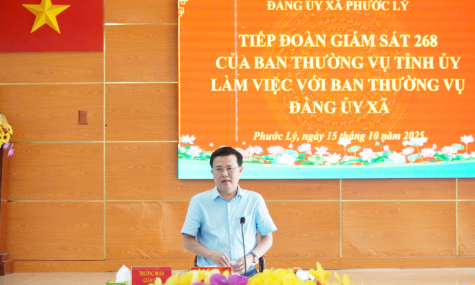 Đoàn Giám sát 268 của Ban Thường vụ Tỉnh ủy làm việc tại xã Phước Lý