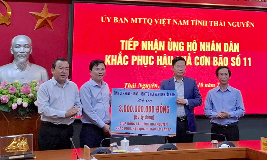 Nghĩa tình Tây Ninh hướng về Thái Nguyên sau bão, lũ