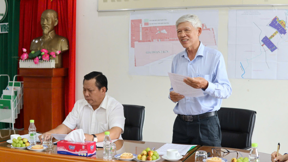 Chủ tịch HĐQT Công ty CP Đầu tư Sài Gòn VRG Trần Mạnh Hùng - chủ đầu tư dự án phát biểu tại buổi làm việc