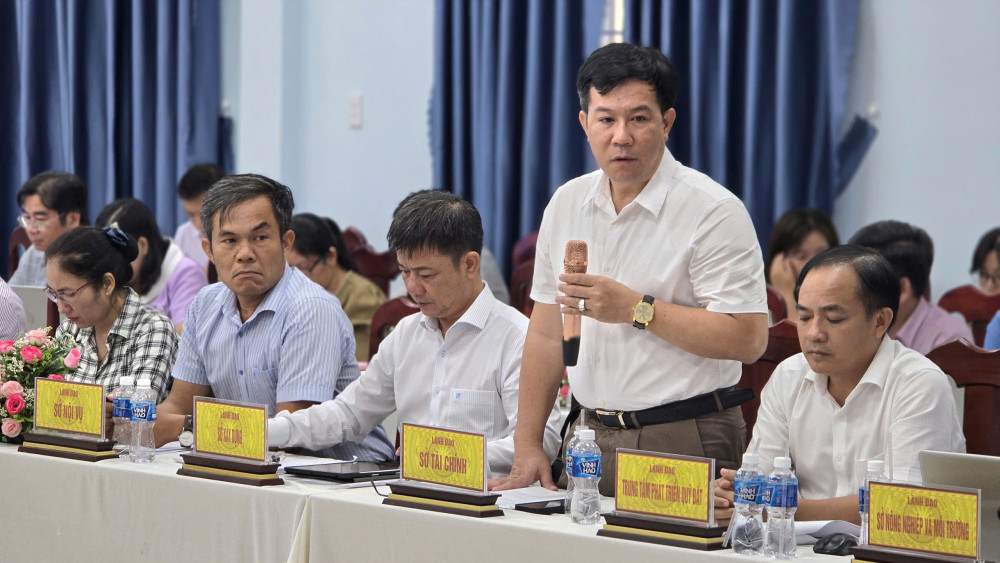 Lãnh đạo Sở Tài chính phát biểu tại buổi làm việc