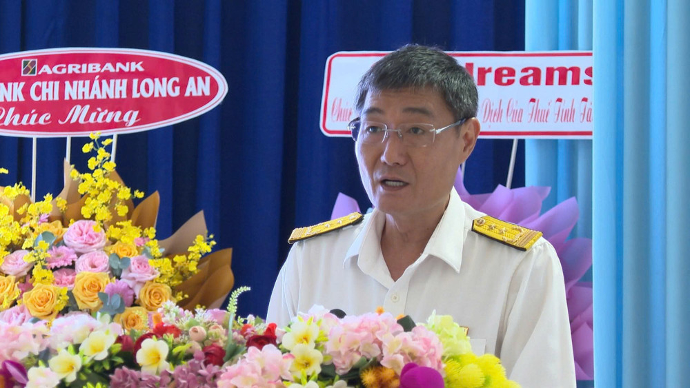 Trưởng Thuế tỉnh Tây Ninh Nguyễn Nam Bình phát biểu tại sự kiện