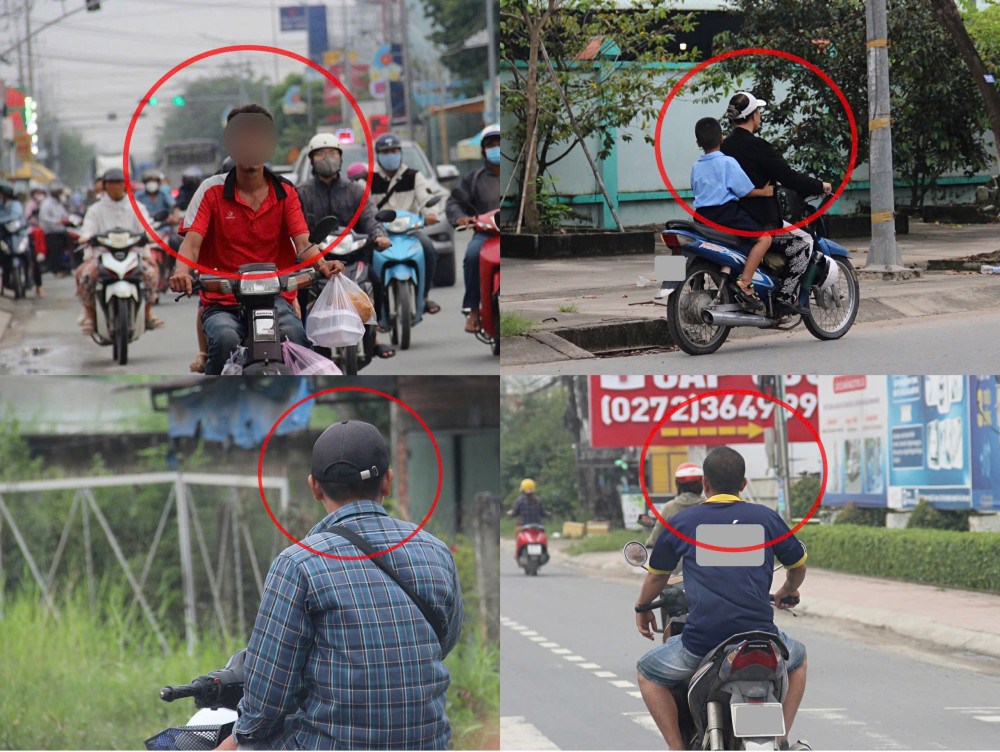 Nhiều trường hợp không đội mũ bảo hiểm khi điều khiển xe