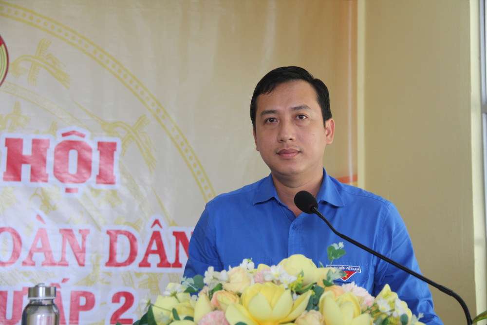 Phó Chủ tịch UBMTTQ Việt Nam, Bí thư Tỉnh Đoàn tỉnh Tây Ninh Trần Hải Phú phát biểu tại Ngày hội