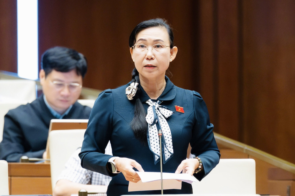 Đại biểu Phan Thị Mỹ Dung - Giám đốc Sở Tư pháp tỉnh Tây Ninh, phát biểu