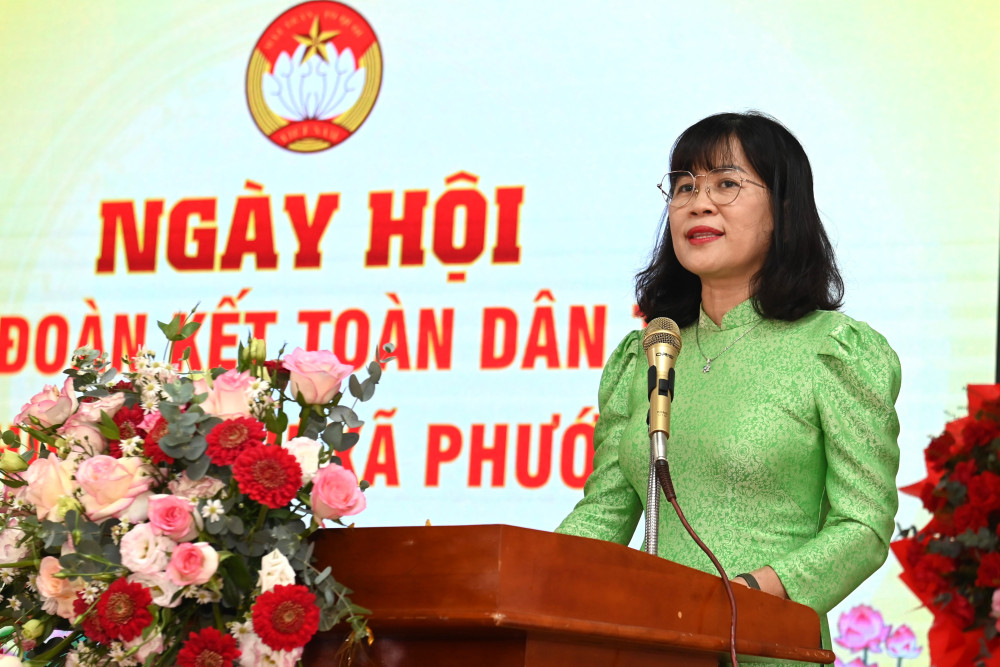 Ủy viên Ban Thường vụ Tỉnh ủy, Phó Chủ tịch Thường trực HĐND tỉnh Nguyễn Đài Thy phát biểu chỉ đạo tại Ngày hội