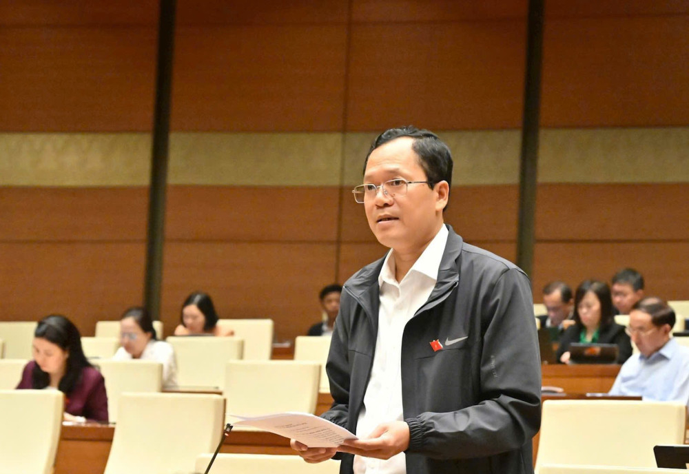 Đại biểu Huỳnh Thanh Phương - Phó Bí thư chuyên trách Đảng ủy các cơ quan Đảng tỉnh Tây Ninh, phát biểu