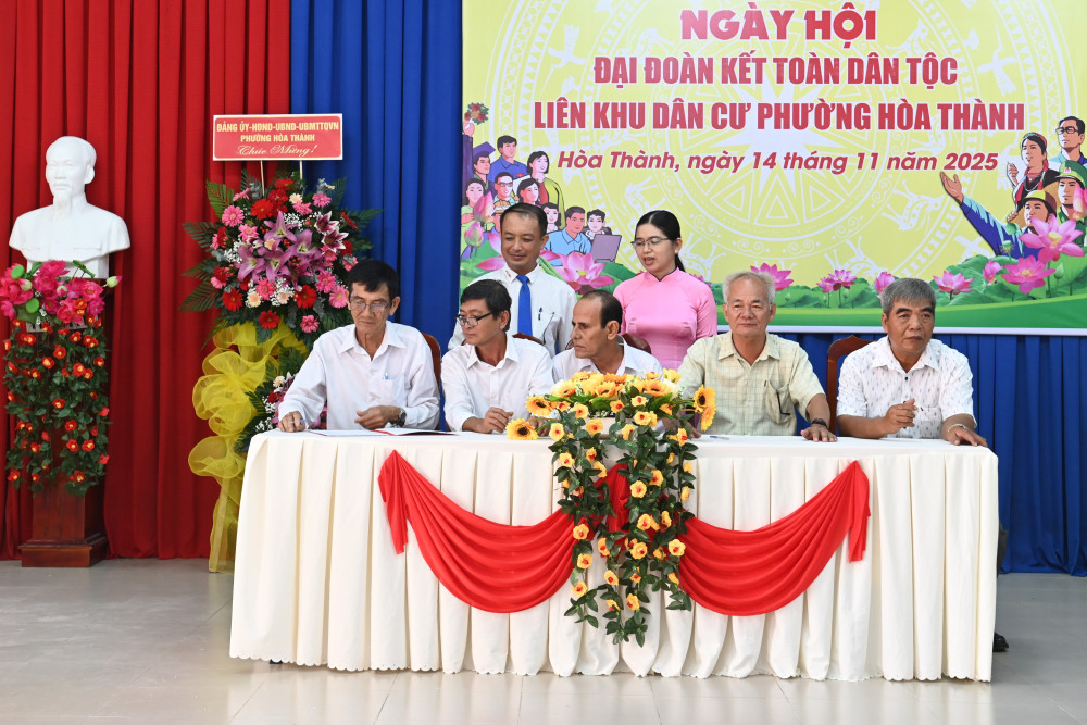 Ban Công tác Mặt trận các ấp ký kết giao ước thi đua năm 2026