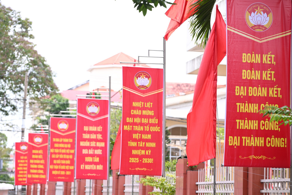 Tại các tuyến đường chính, pano, áp phích, cờ phướn được trang hoàng rực rỡ bảo đảm không khí trước, trong và sau Đại hội được lan tỏa sâu, rộng trong đoàn viên, hội viên và các tầng lớp Nhân dân trên địa bàn tỉnh