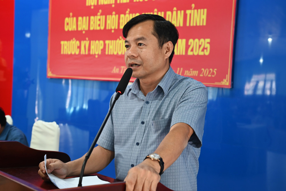 Trưởng Ban Kinh tế -  Ngân sách Nguyễn Hoàng Nam phát biểu tại buổi tiếp xúc