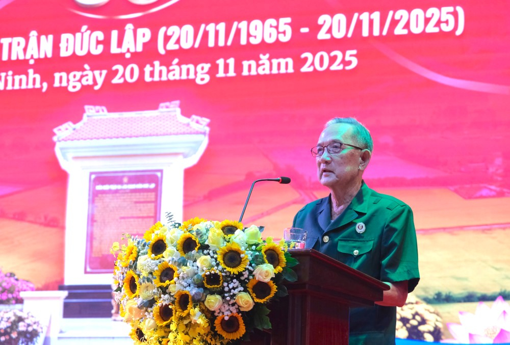 Nguyên Phó Bí thư Tỉnh ủy, nguyên Chủ tịch UBND tỉnh Long An Nguyễn Thanh Tuấn chia sẻ tại lễ kỷ niệm