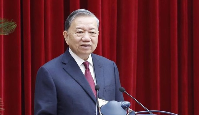 Tổng Bí thư Tô Lâm phát biểu chỉ đạo tại hội nghị. (Ảnh: Thống Nhất/TTXVN)