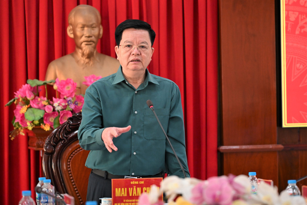 Phó Thủ tướng Chính phủ Mai Văn Chính phát biểu chỉ đạo tại buổi làm việc