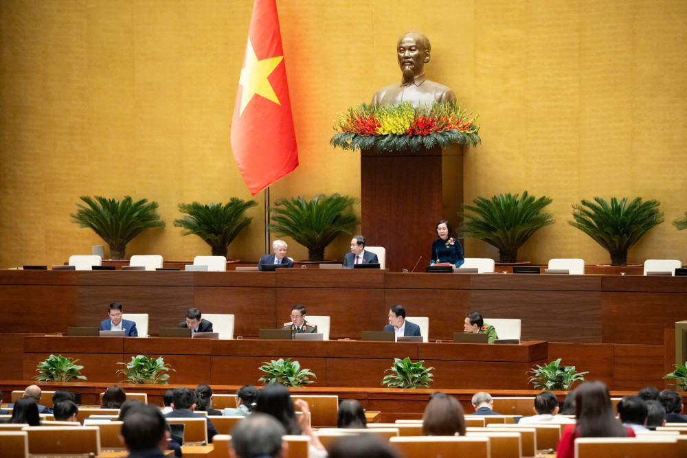 Quốc hội thảo luận tại hội trường về dự án Luật Phòng, chống ma túy (sửa đổi)