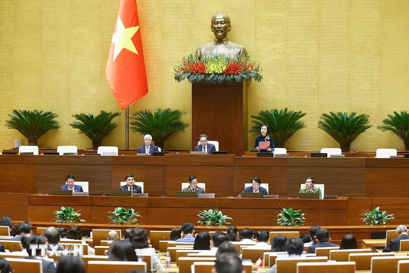 Quốc hội làm việc tại nghị trường (Ảnh: Doãn Tấn/TTXVN)