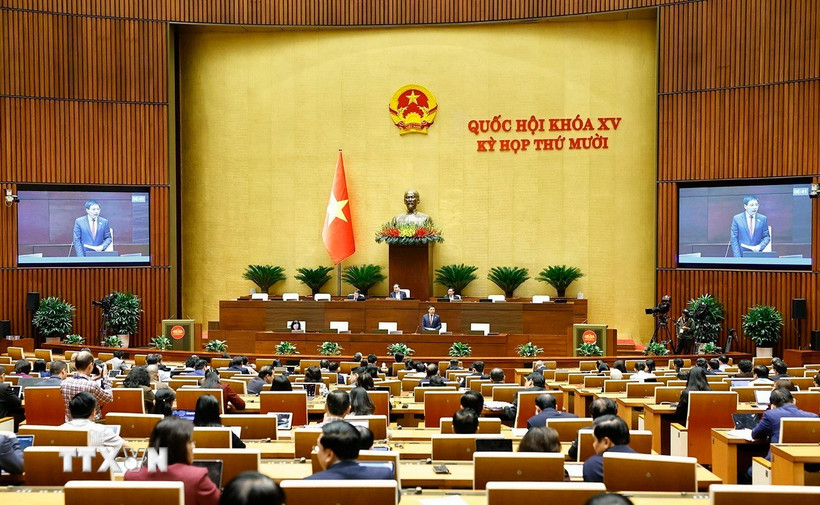 Quốc hội làm việc tại hội trường (Ảnh: Doãn Tấn/TTXVN)