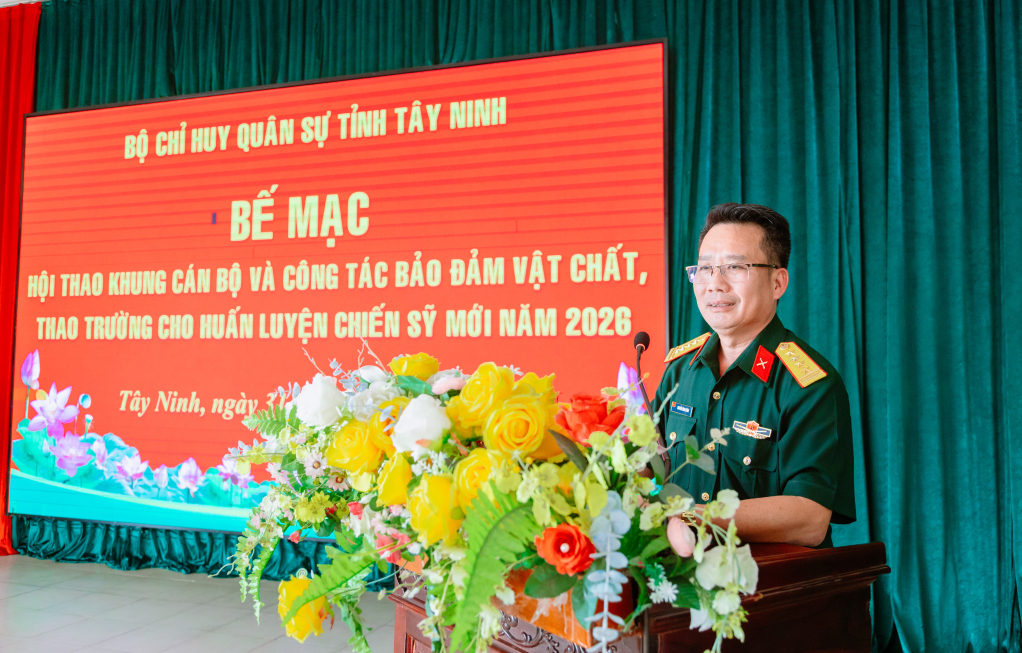 Bộ Chỉ huy Qu&acirc;n sự tỉnh T&acirc;y Ninh tổ chức hội thao khung c&aacute;n bộ v&agrave; c&ocirc;ng t&aacute;c bảo đảm huấn luyện chiến sĩ mới năm 2026
