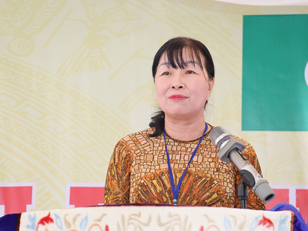 Giám đốc Sở Dân tộc và Tôn giáo tỉnh Trương Thị Phương Thảo phát biểu chỉ đạo tại Đại hội